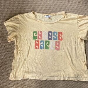 LNA faded graphic yellow t shirt